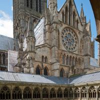 Lincoln Cathedral - Exterior, north transept, north elevation from cloister 