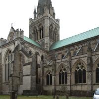 Chichester Cathedral - Exterior, north transept, northwest corner elevation 