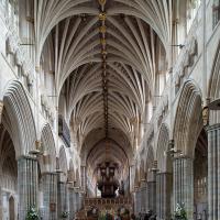 Exeter Cathedral - Interior, nave looking east