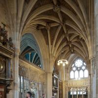 Exeter Cathedral - Interior, east ambulatory aisle looking south