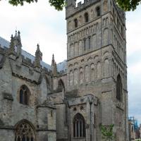Exeter Cathedral - Exterior, north transept, northeast corner elevation 