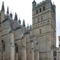 Exeter Cathedral - Exterior, south transept, southwest corner elevation