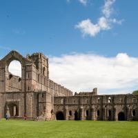 Fountains Abbey - Exterior, western frontispiece and cellarium 