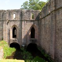Fountains Abbey - Exterior, juncture of cellarium and Basement of Rere-Porter/ Garde Robe