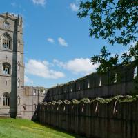 Fountains Abbey - Exterior, north elevation of nave and west elevation of north transept