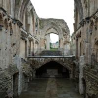 Glastonbury Abbey - Interior, west chapel looking east 