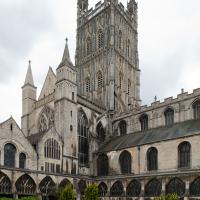 Gloucester Cathedral - Exterior, lantern tower, northwest corner elevation
