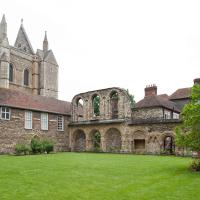 Rochester Cathedral - Exterior, site of cloisters looking northeast