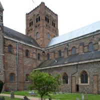 Saint Albans Cathedral - Exterior, lantern tower and north transept, northwest elevation