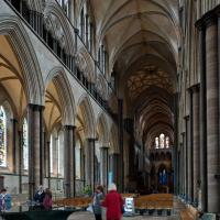 Salisbury Cathedral - Interior, nave looking northeast 
