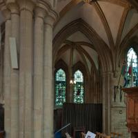 Southwell Minster - Interior, chevet looking at northeastern transept 
