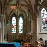 Southwell Minster - Interior, chevet, south aisle looking east 