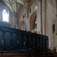 Tewkesbury Abbey - Interior, chevet, north choir stall 