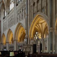 Wells Cathedral - Interior, chevet looking northwest 