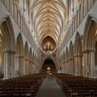 Wells Cathedral - Interior, nave looking east 