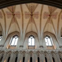 Wells Cathedral - Interior, nave vault and north aisle clerestory 