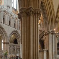 Wells Cathedral - Interior, south aisle column 