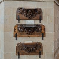 Wells Cathedral - Interior, east ambulatory aisle misericords