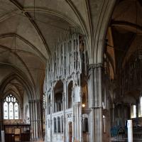 Winchester Cathedral - Interior, north ambuatory aisle looking southeast 