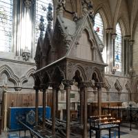 York Minster - Interior, south transept chapel,  tomb of Archbishop Walter De Gray