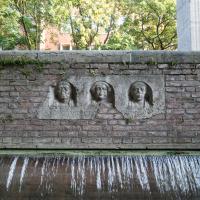 Römerbrunnen - Exterior: Fountain, Detail, Constantine, Helena, Theodosius.  Built on the Foundations of the City Walls