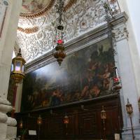 San Pietro di Castello - view of right chapel with painting “Chastising the Serpent” by Pietro Liberi