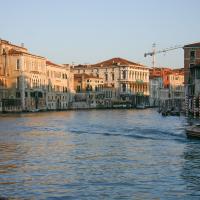 Grand Canal - view of Grand Canal, looking northwest from near Accademia Bridge, with Ca' Rezzonico at center