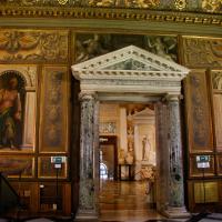 Biblioteca Nazionale Marciana - detail: end wall and entrance vestibule of Great Hall (Salone)