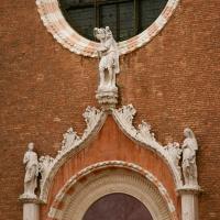 Madonna dell’Orto - main facade, central portal featuring sculpture of St. Christopher