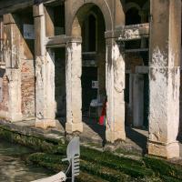 Central Venice - detail: canal entrance on building, Central Venice (Rialto or San Polo)