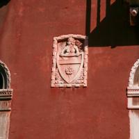 Central Venice - detail: sculptural relief on building in Central Venice (Rialto or San Polo)