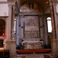 San Giovanni Crisostomo - detail: side altar with sculptural relief depicting Coronation of Virgin by Tullio Lombardo