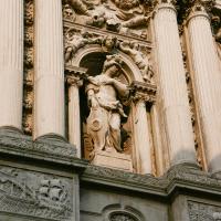 Santa Maria del Giglio - detail: sculpture of Honor, facade
