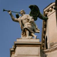 Santa Maria del Giglio - detail: sculpture of angel, facade