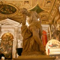 Scuola Grande di San Rocco - detail: sculpture near altar, grand hall