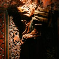 Scuola Grande di San Rocco - detail: wooden sculpture along side of grand hall