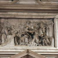 Scuola di San Giovanni Evangelista - detail: sculptural relief above entrance, main salone
