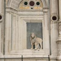 Scuola Grande di San Marco - detail: sculptural relief of lion, facade