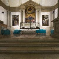 Scuola Grande di San Marco - Interior: View of the Main Hall, Chapel and Coffered Ceiling