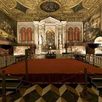 Scuola Grande di San Rocco - Interior: View of Grand Hall, at Altar 