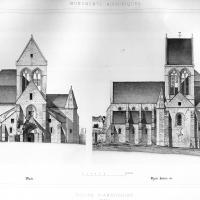 Église Saint-Vaast d'Angicourt - Exterior, west facade and south elevations (plate 37)