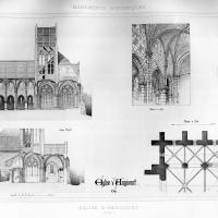 Église Saint-Vaast d'Angicourt - Sections, floorplans, drawings (plate 35)