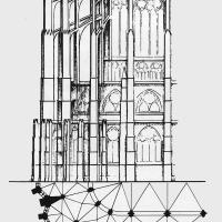 Cathédrale Saint-Pierre de Beauvais - Exterior, north chevet elevation and floorplan