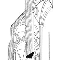 Église Saint-Lucien de Beauvais - Axonometric transverse section nave and aisles
