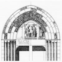 Église Saint-Yved de Braine - Drawing of the western frontispiece portal