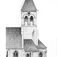 Abbaye de Chelles - Longitudinal drawing, south chevet elevation
