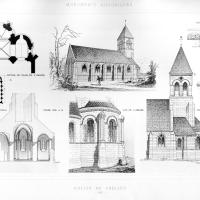 Abbaye de Chelles - Drawings, sections and floorplans of church