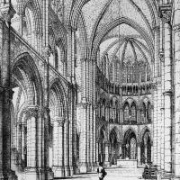 Église Notre-Dame-en-Vaux de Châlons-en-Champagne - Interior, perspective drawing of the nave and chevet looking east