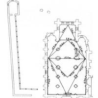 Église Notre-Dame-de-la-Nativité de Donnemarie-Dontilly - Floor plan with progressive squaring.