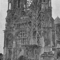 Cathédrale Notre-Dame de Laon - Exterior, western frontispiece, restoration in 1855